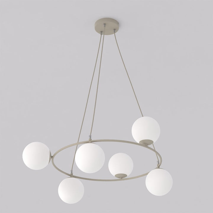 Lustra suspendata AZURA 6 cafeniu opal