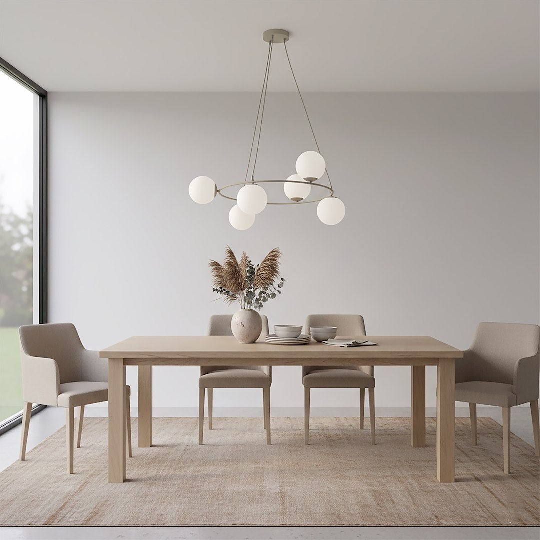 Lustra suspendata AZURA 6 cafeniu opal