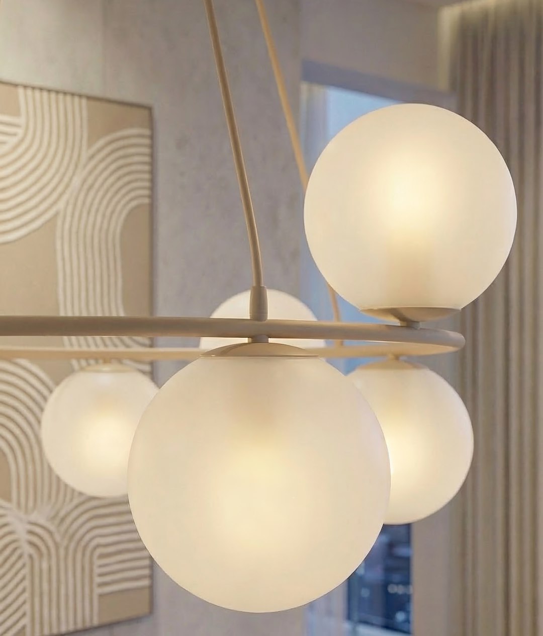 Lustra suspendata AZURA 9 cafeniu opal