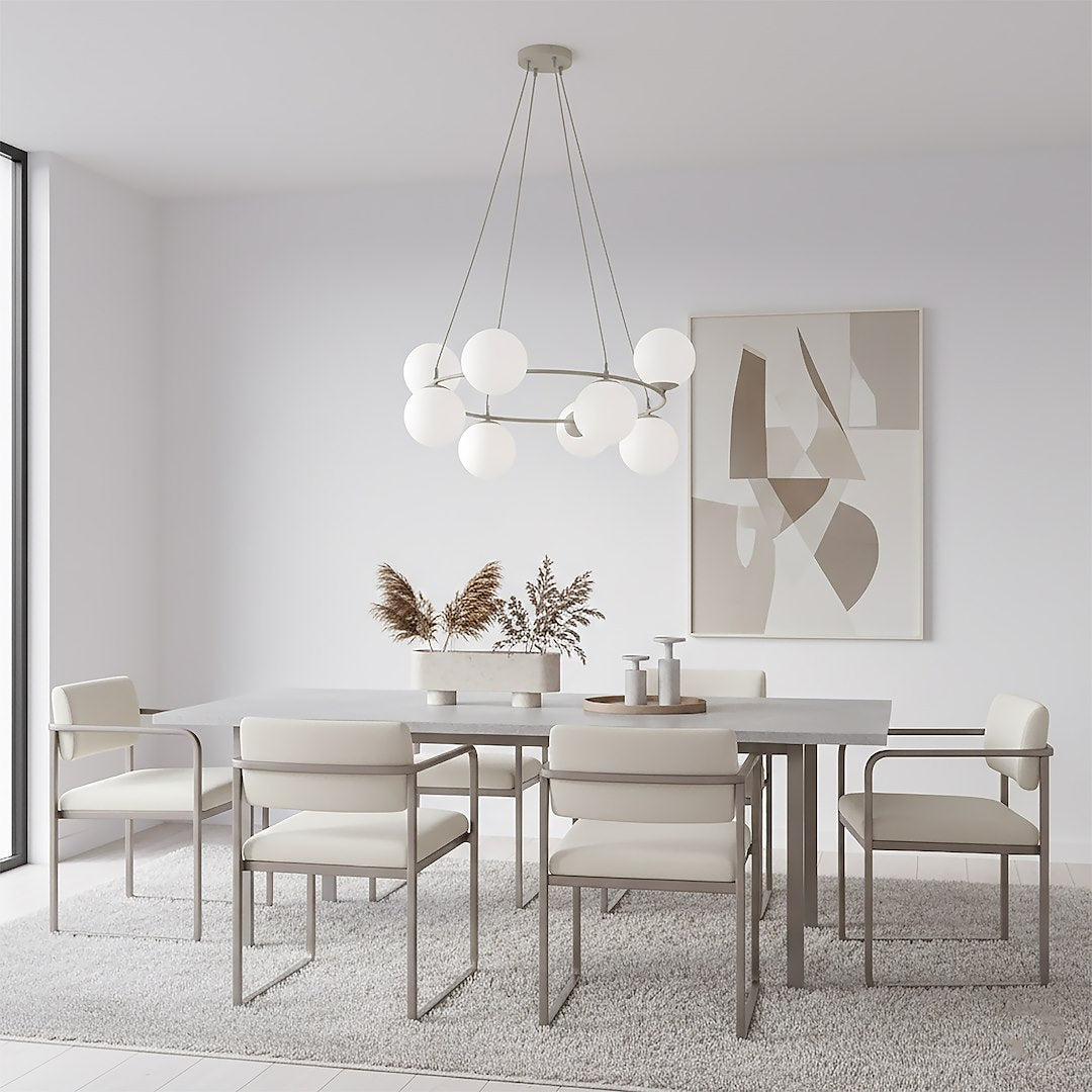 Lustra suspendata AZURA 9 cafeniu opal