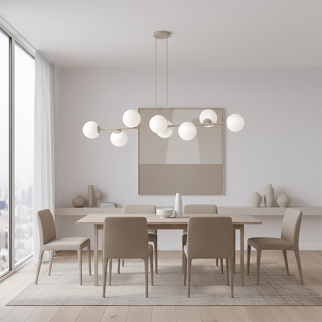 Lustra suspendata MAGNUS 8 cafeniu opal