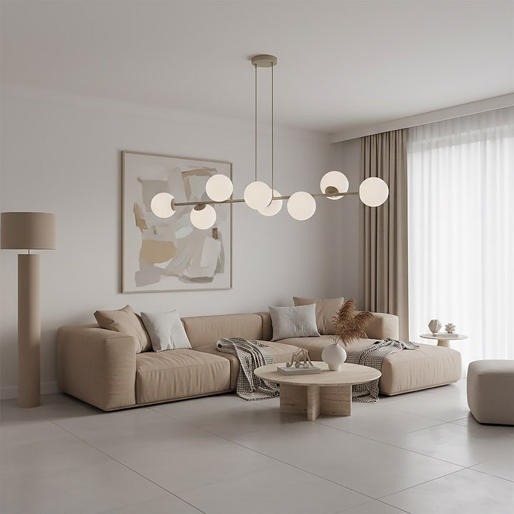 Lustra suspendata MAGNUS 8 cafeniu opal