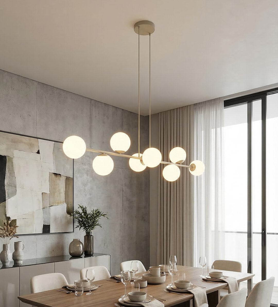 Lustra suspendata MAGNUS 8 cafeniu opal