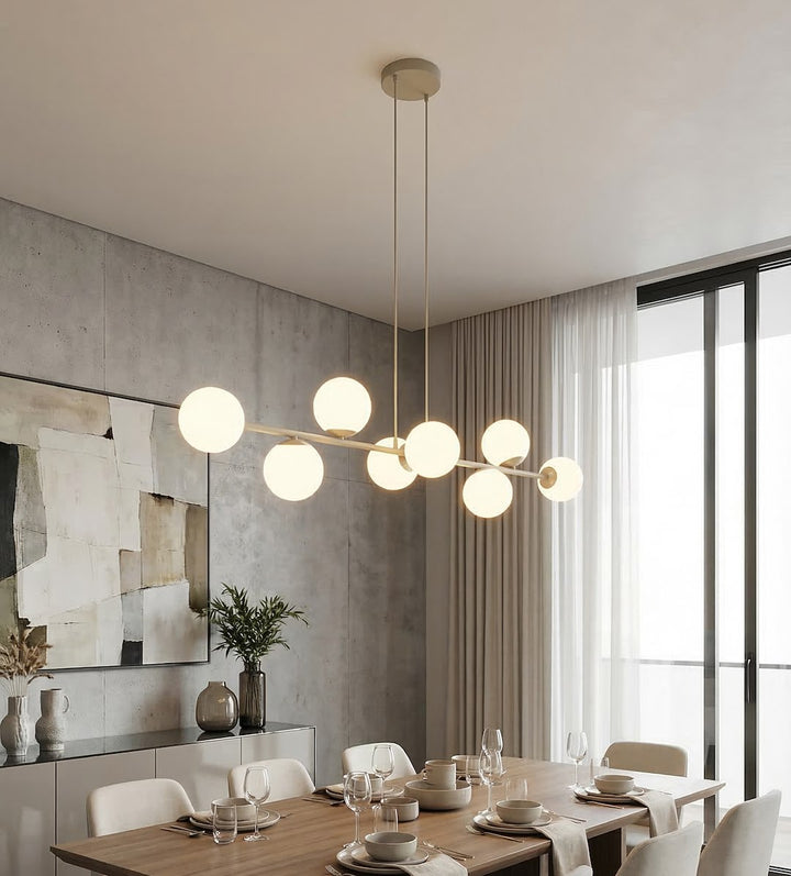 Lustra suspendata MAGNUS 8 cafeniu opal
