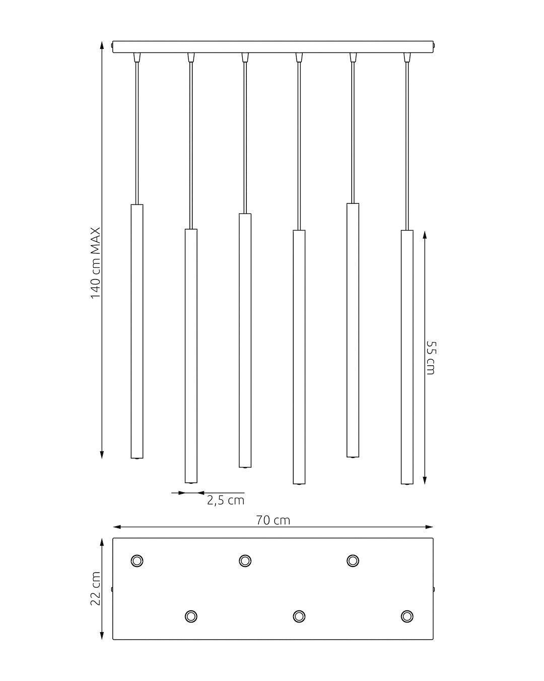 Lustra suspendata SELTER 6 gri