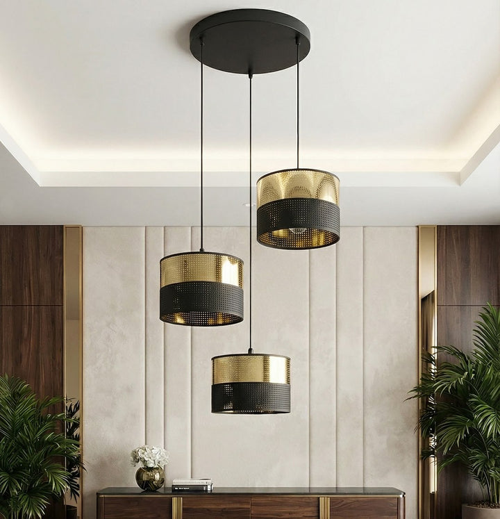 Lustra suspendata LUX 3 BL auriu PREM