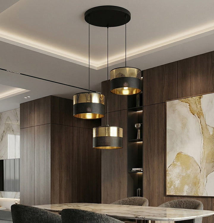 Lustra suspendata LUX 3 BL auriu PREM