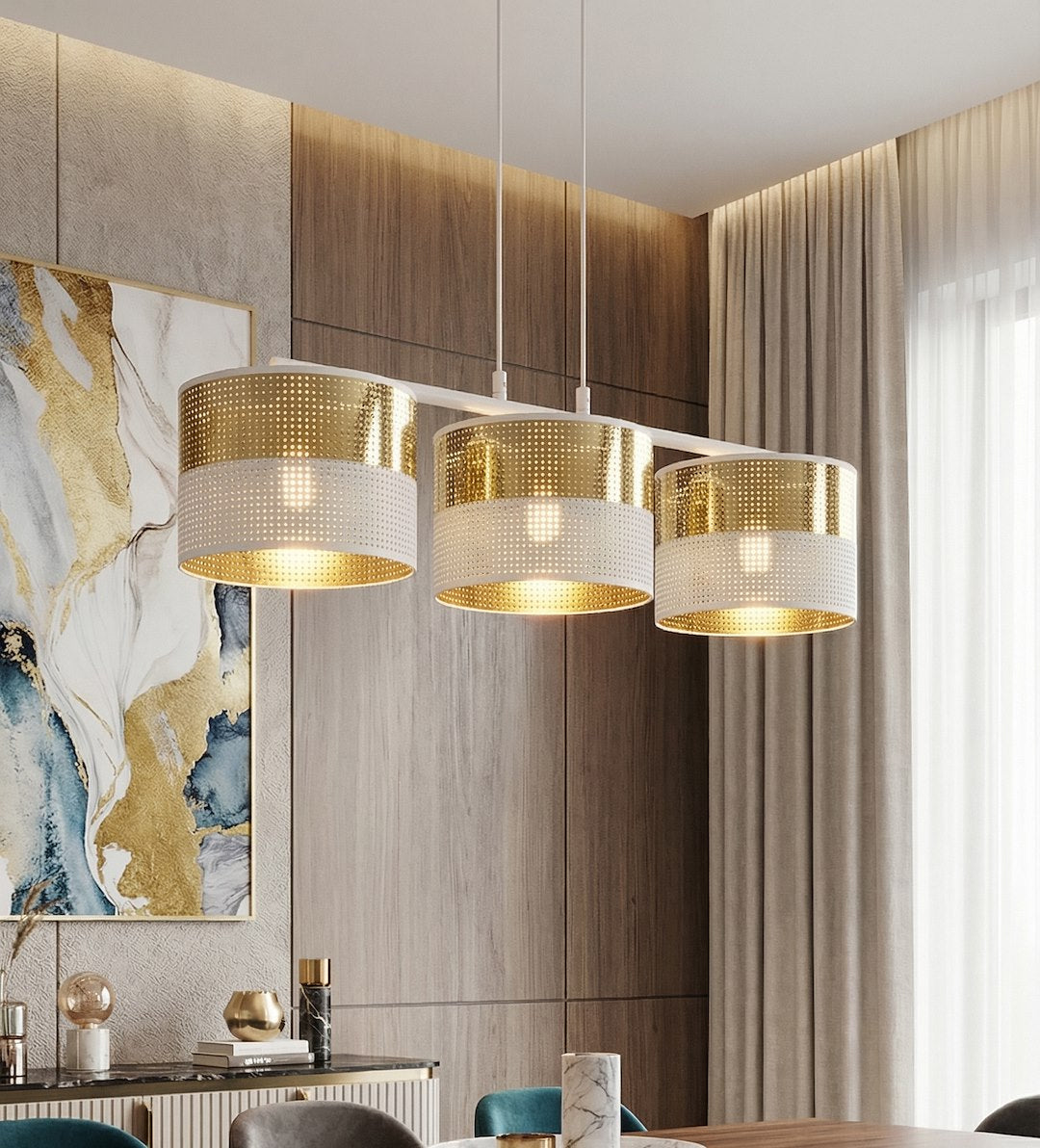 Lustra suspendata LUX 3 WH auriu
