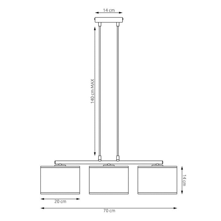 Lustra suspendata LUX 3 WH auriu