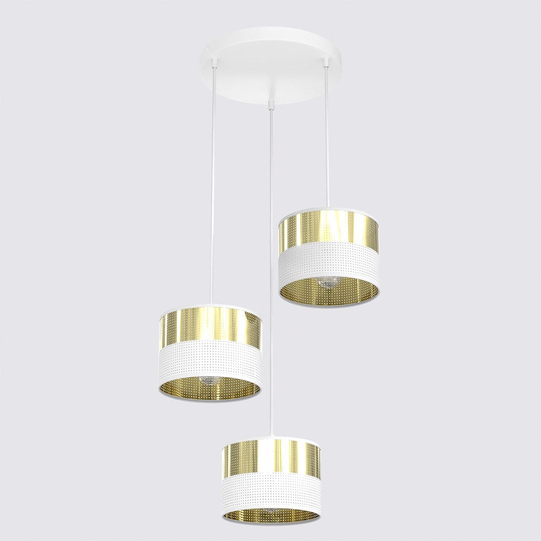 Lustra suspendata LUX 3 WH auriu PREM