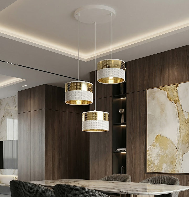 Lustra suspendata LUX 3 WH auriu PREM