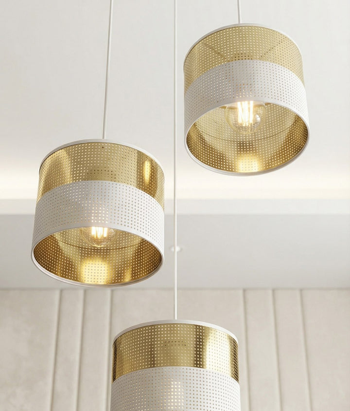 Lustra suspendata LUX 3 WH auriu PREM