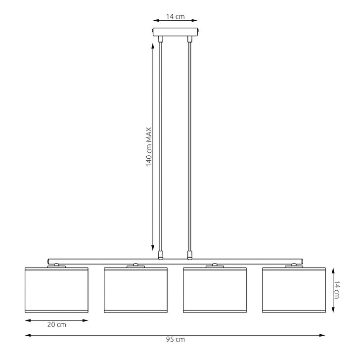 Lustra suspendata ECO 4 BL gri