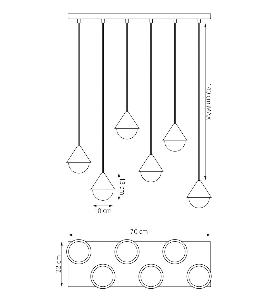 Lustra suspendata GIRO 6 negru