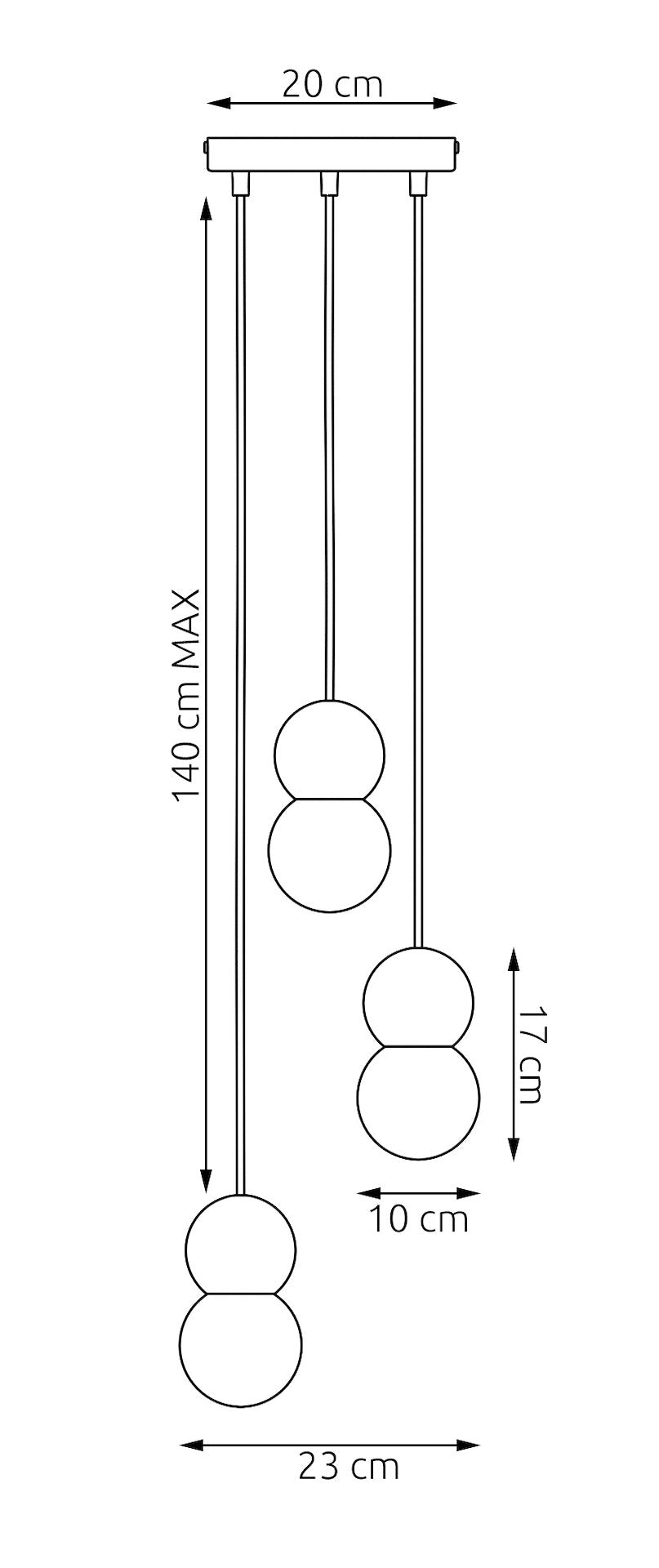 Lustra suspendata LOOP 3 negru