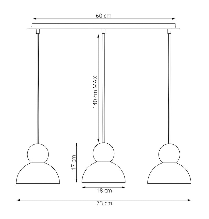 Lustra suspendata KAKI 3 alb