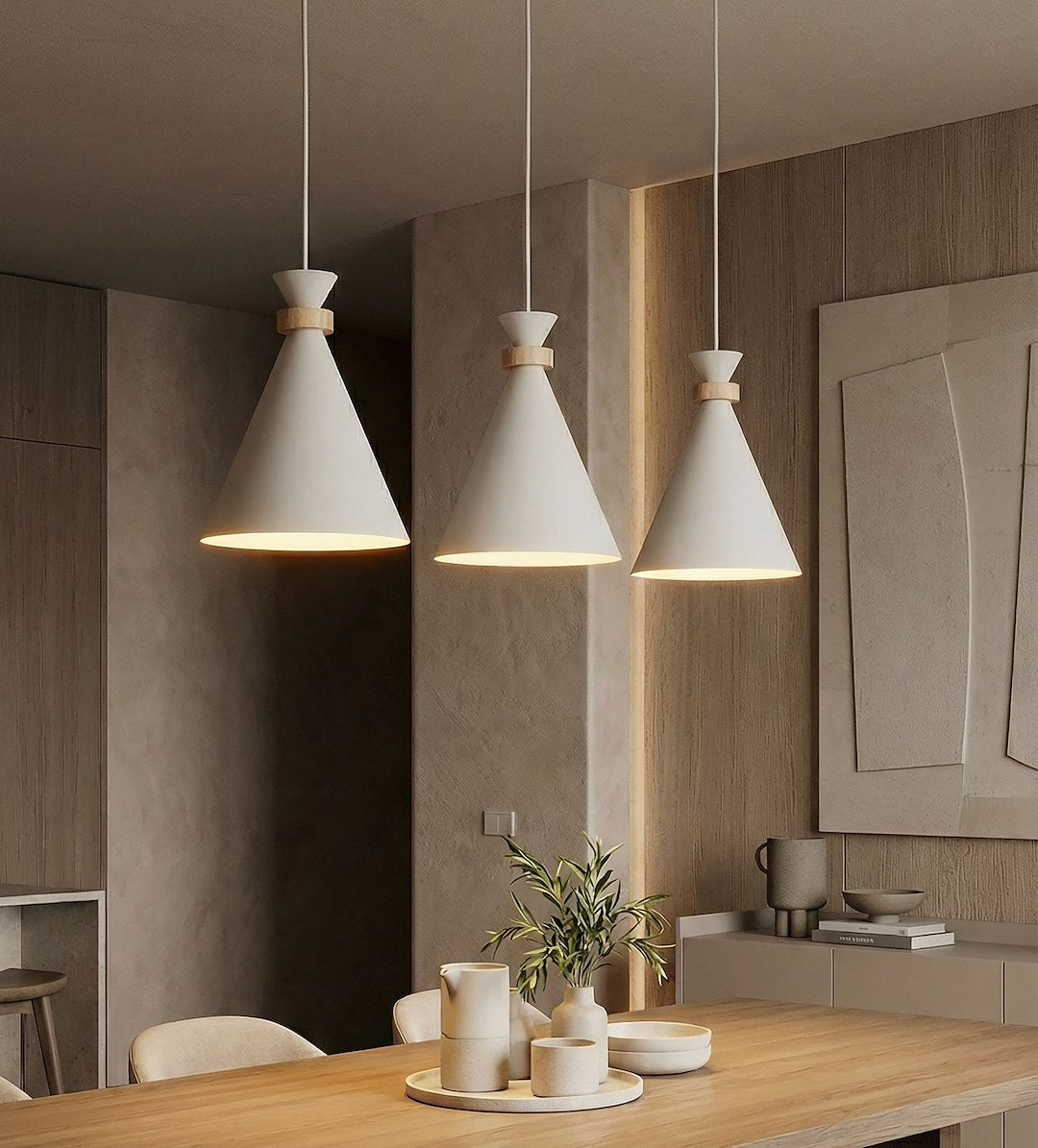 Lustra suspendata ZERO 3 alb