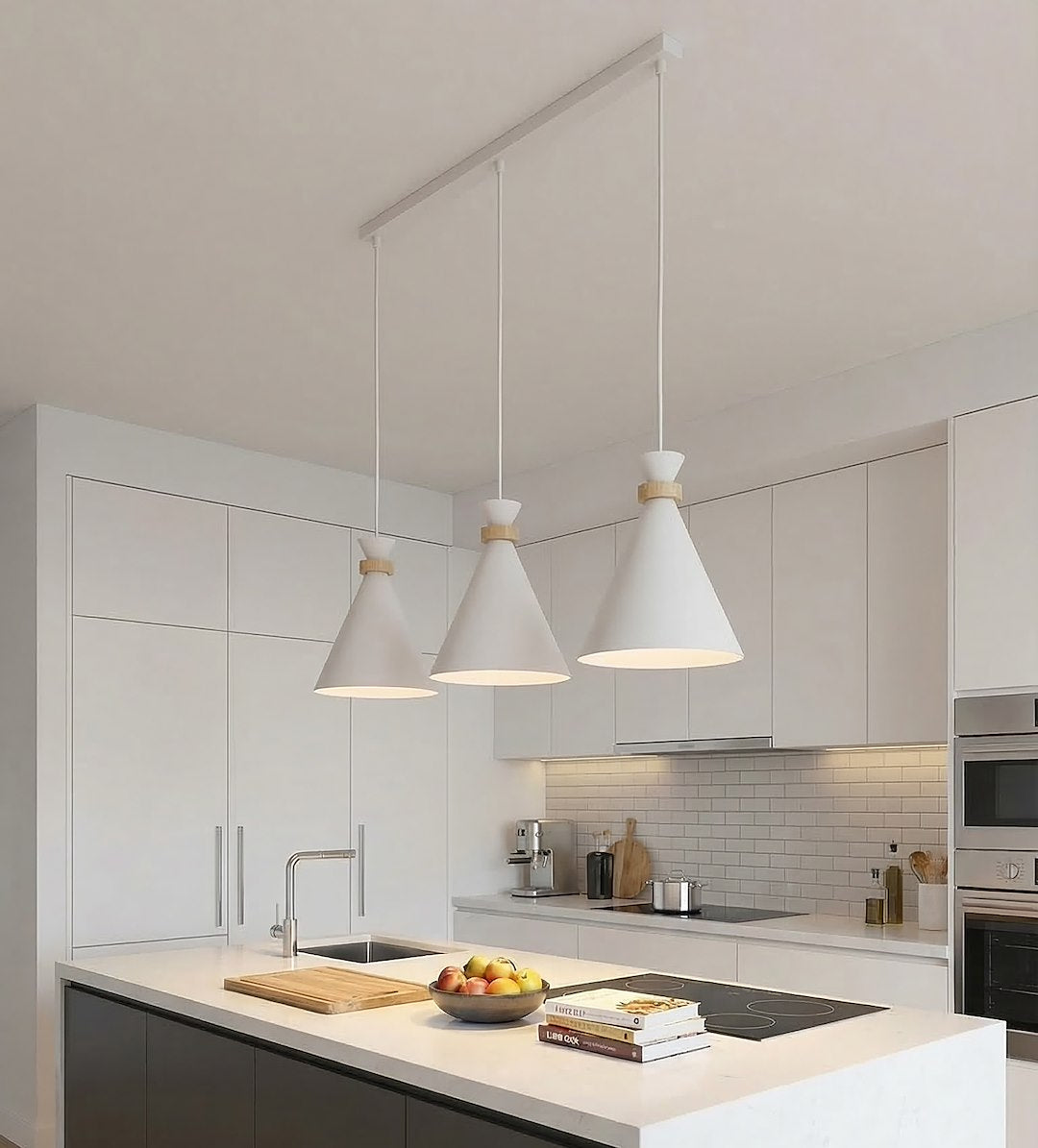 Lustra suspendata ZERO 3 alb