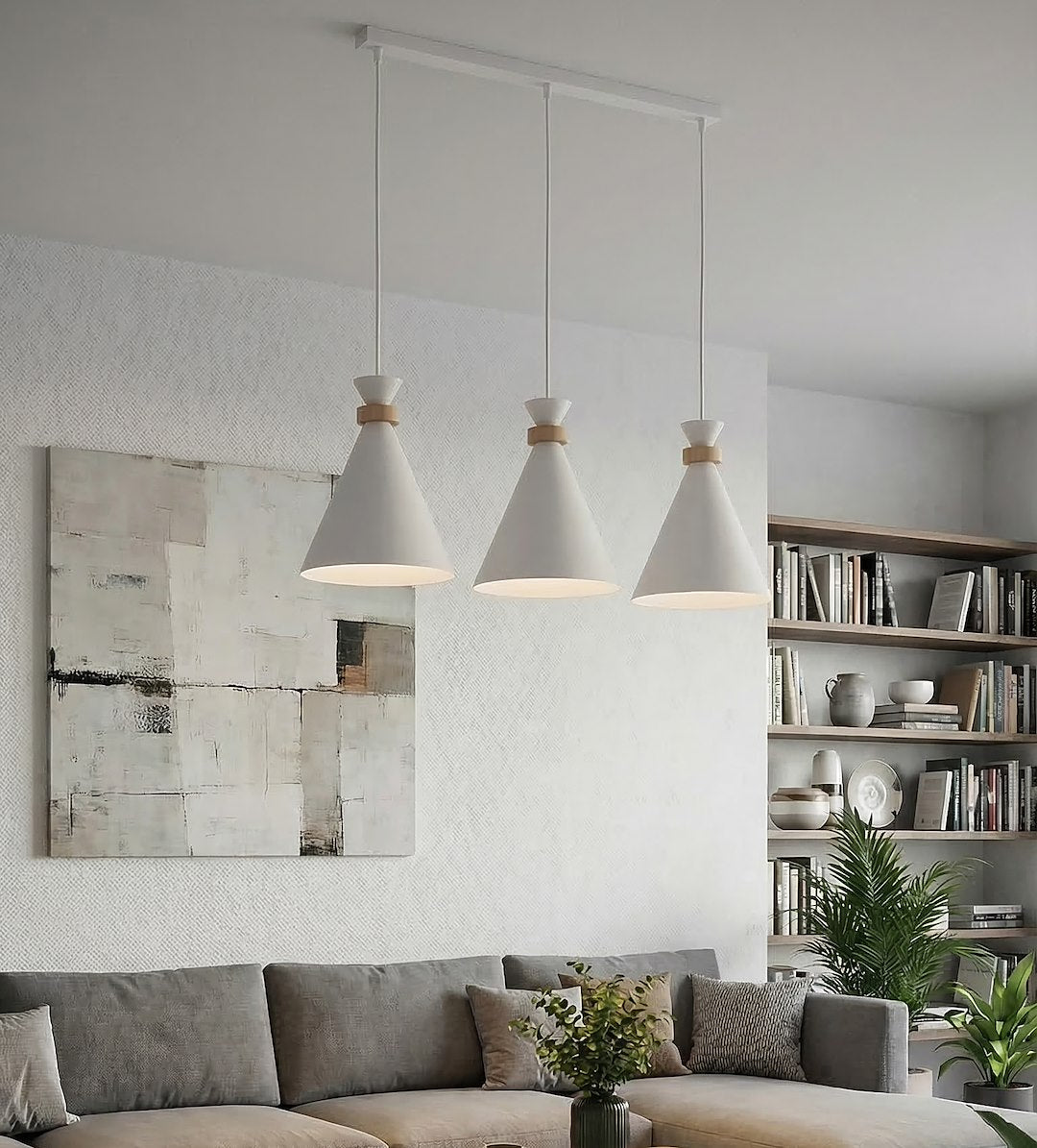 Lustra suspendata ZERO 3 alb