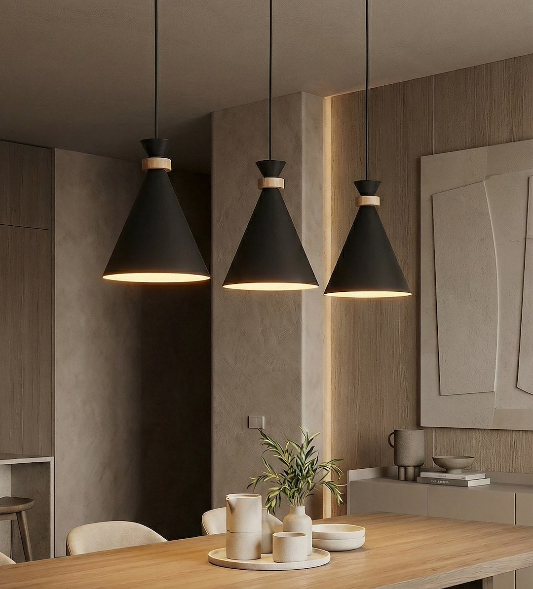 Lustra suspendata ZERO 3 negru