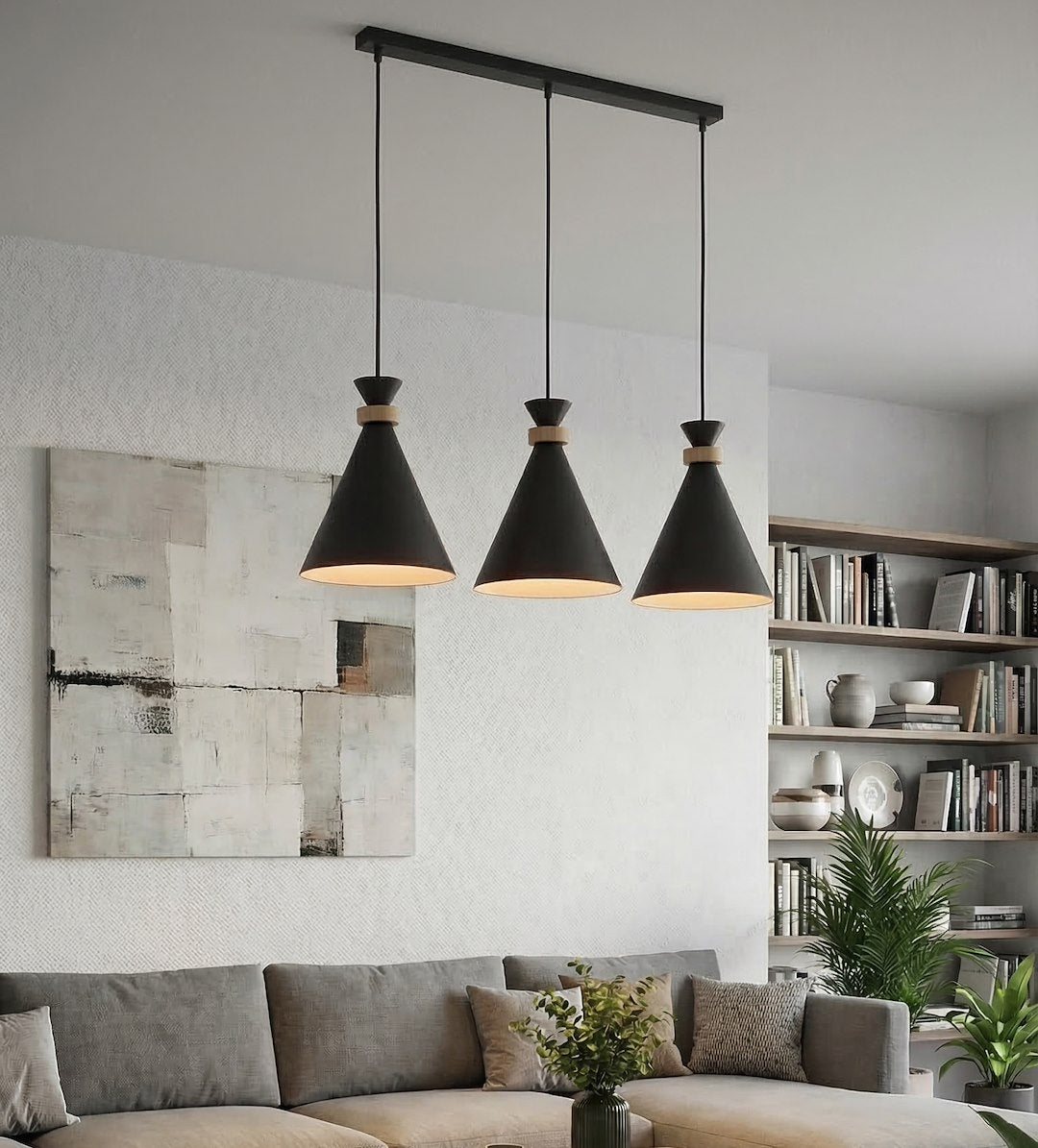 Lustra suspendata ZERO 3 negru