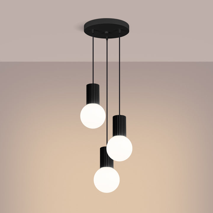 Lustra suspendata HALO 3P negru