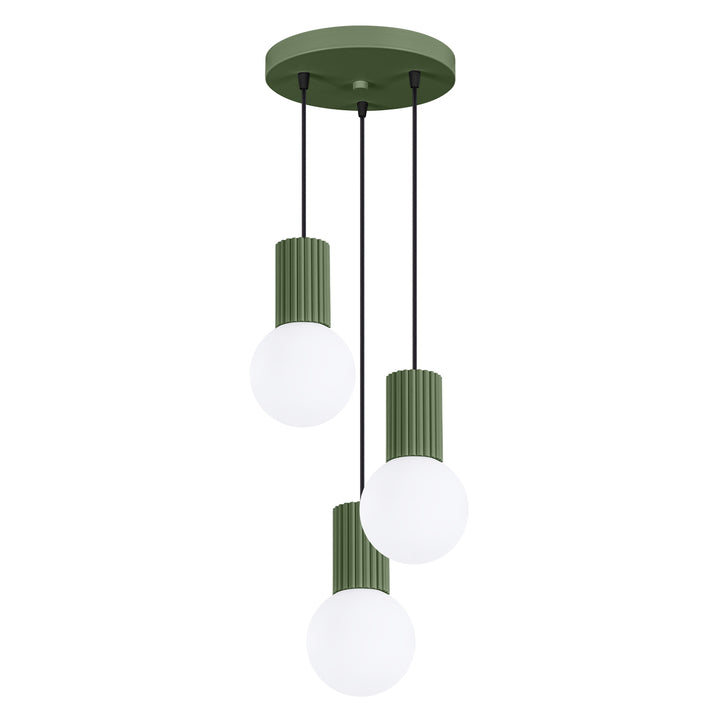 Lustra suspendata HALO 3P verde masliniu