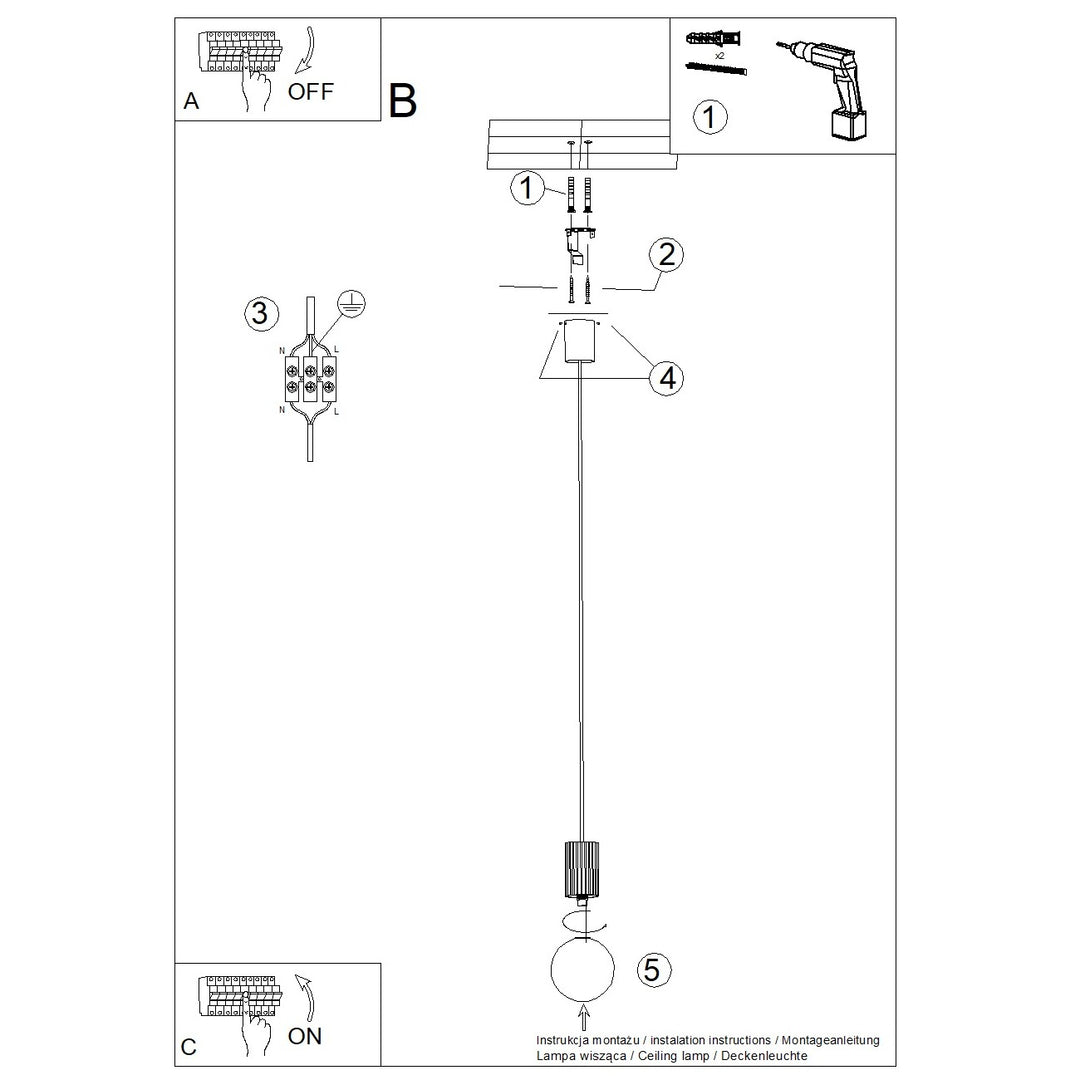 Pendul HALO 1 rosu ochra