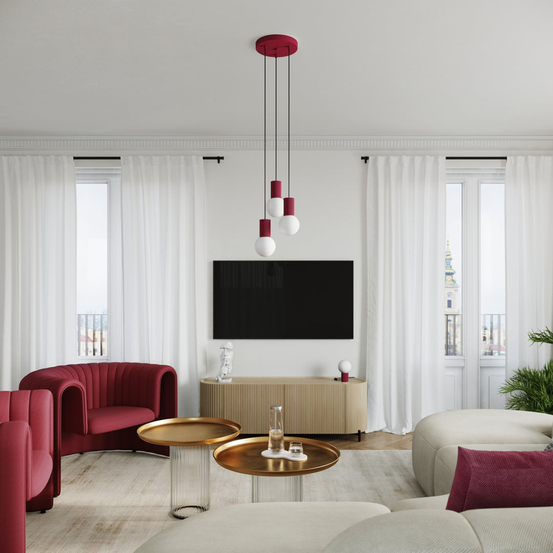 Lustra suspendata HALO 3P burgundy