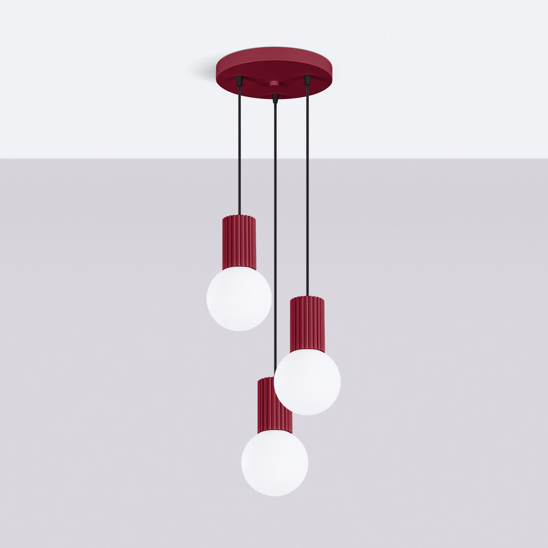 Lustra suspendata HALO 3P burgundy