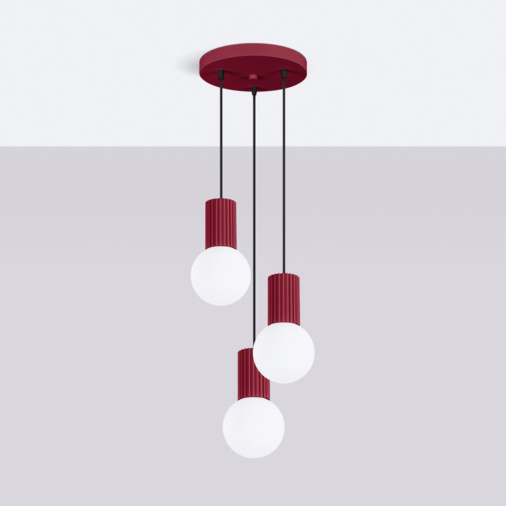 Lustra suspendata HALO 3P burgundy