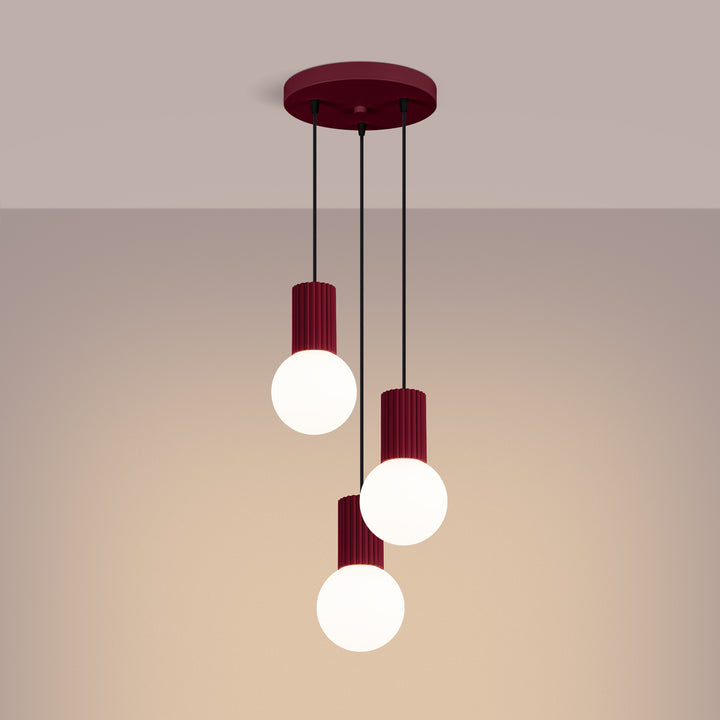 Lustra suspendata HALO 3P burgundy