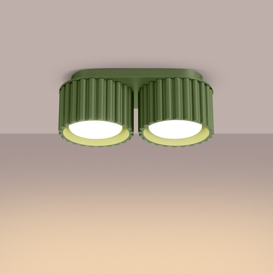 Spot aplicat AURA 2 verde maslin Gx53