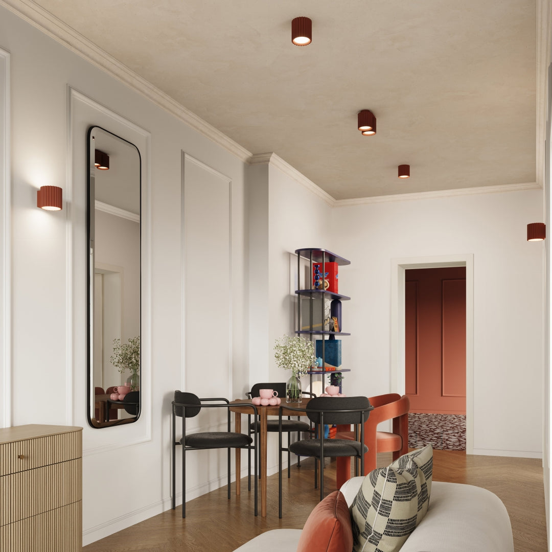 Lampa de perete AURA rosu ochra G9