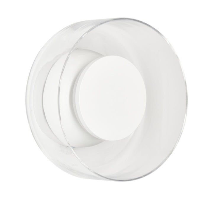 Aplica de perete alba sticla rotunda  transparenta Led Step