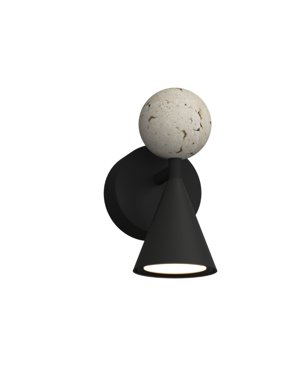 Aplica de perete BINGO 5W Negru + Travertin MAXLIGHT W0445