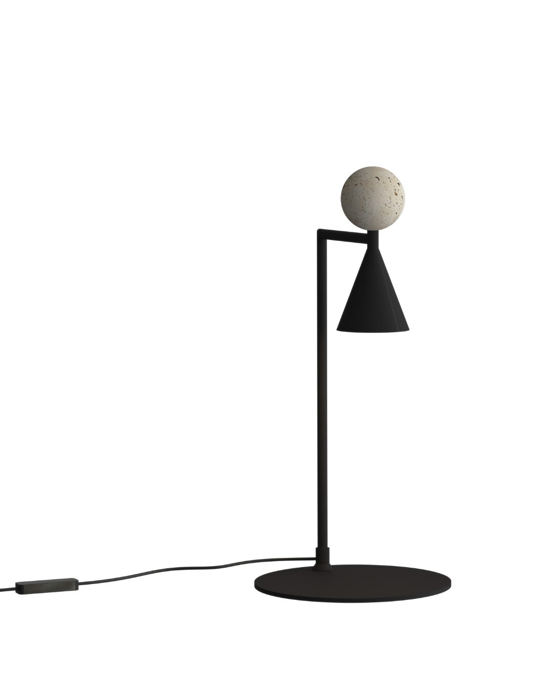 Lampa de masa BINGO 9W Negru+Travertin MAXLIGHT T0070