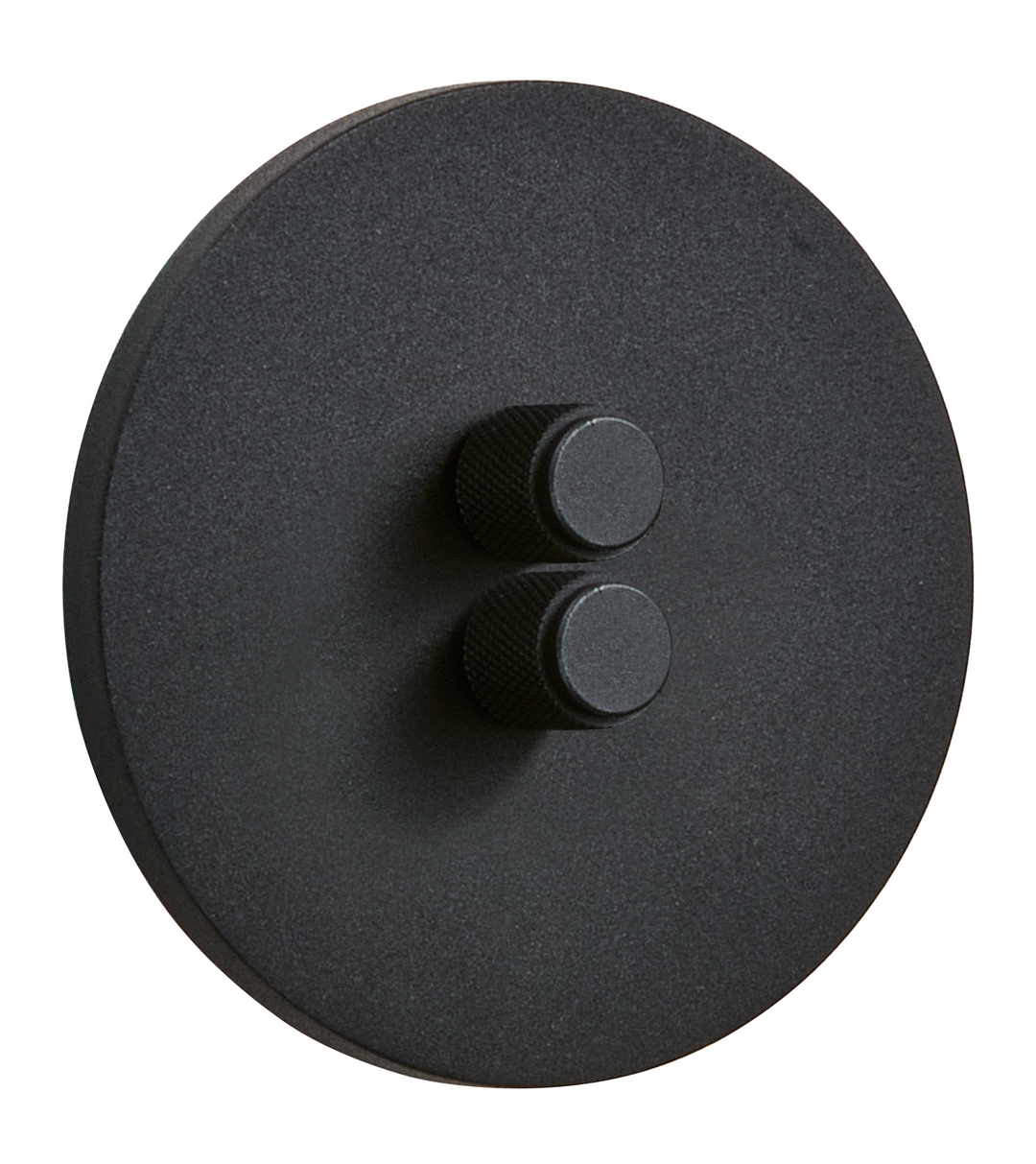 Dimmer rotund dublu lumina negru mat