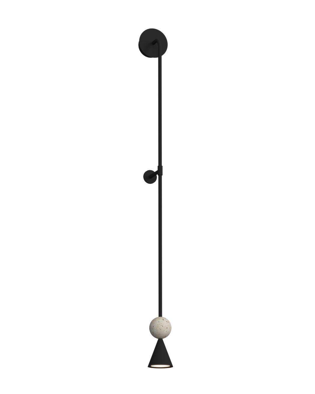 Aplica de perete BINGO 5W Negru + Travertin MAXLIGHT W0447