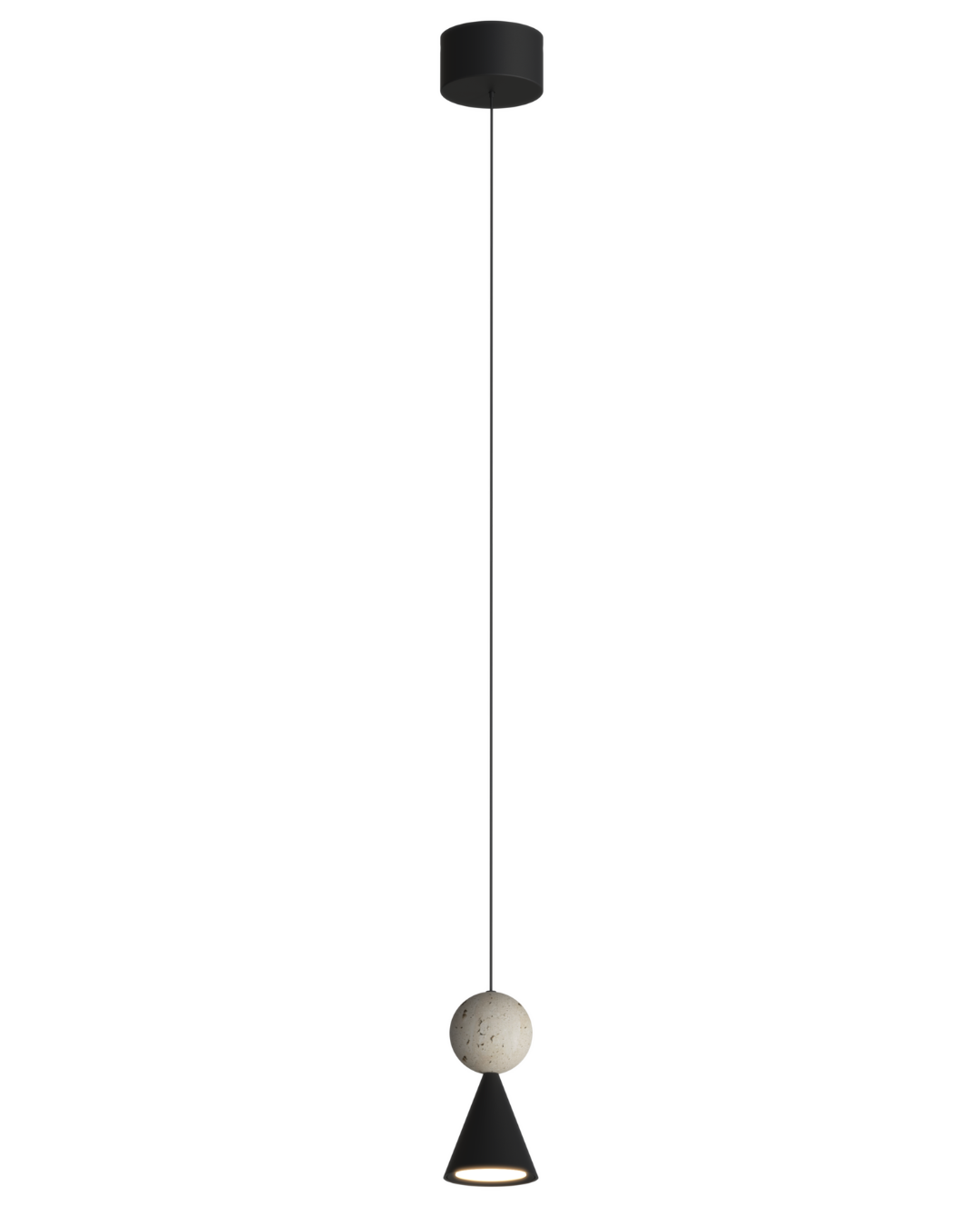 Lustra suspendata BINGO 11W Negru + Travertin MAXLIGHT P0683
