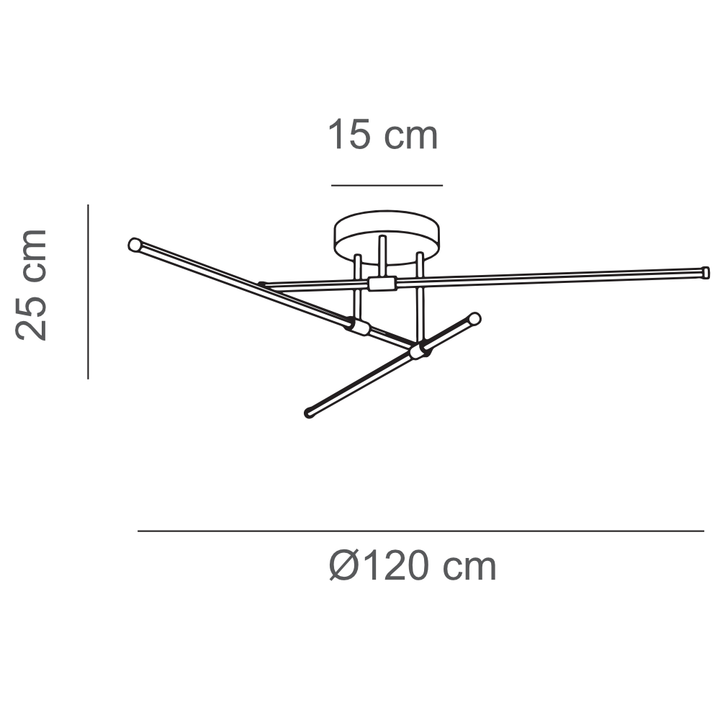 Lustra din trei brate liniare cu led si design minimalist Elia by Sikrea