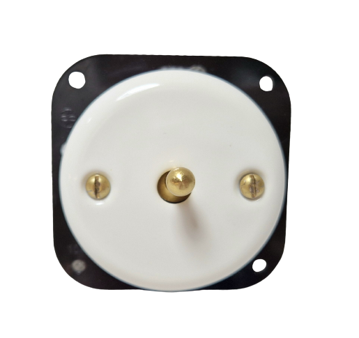 Intrerupator ceramic incastrat simplu alb
