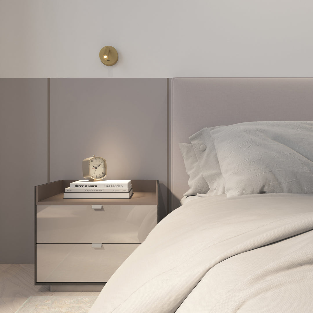 Spot LED pentru perete cu intrerupator Shine Wall alama satinata