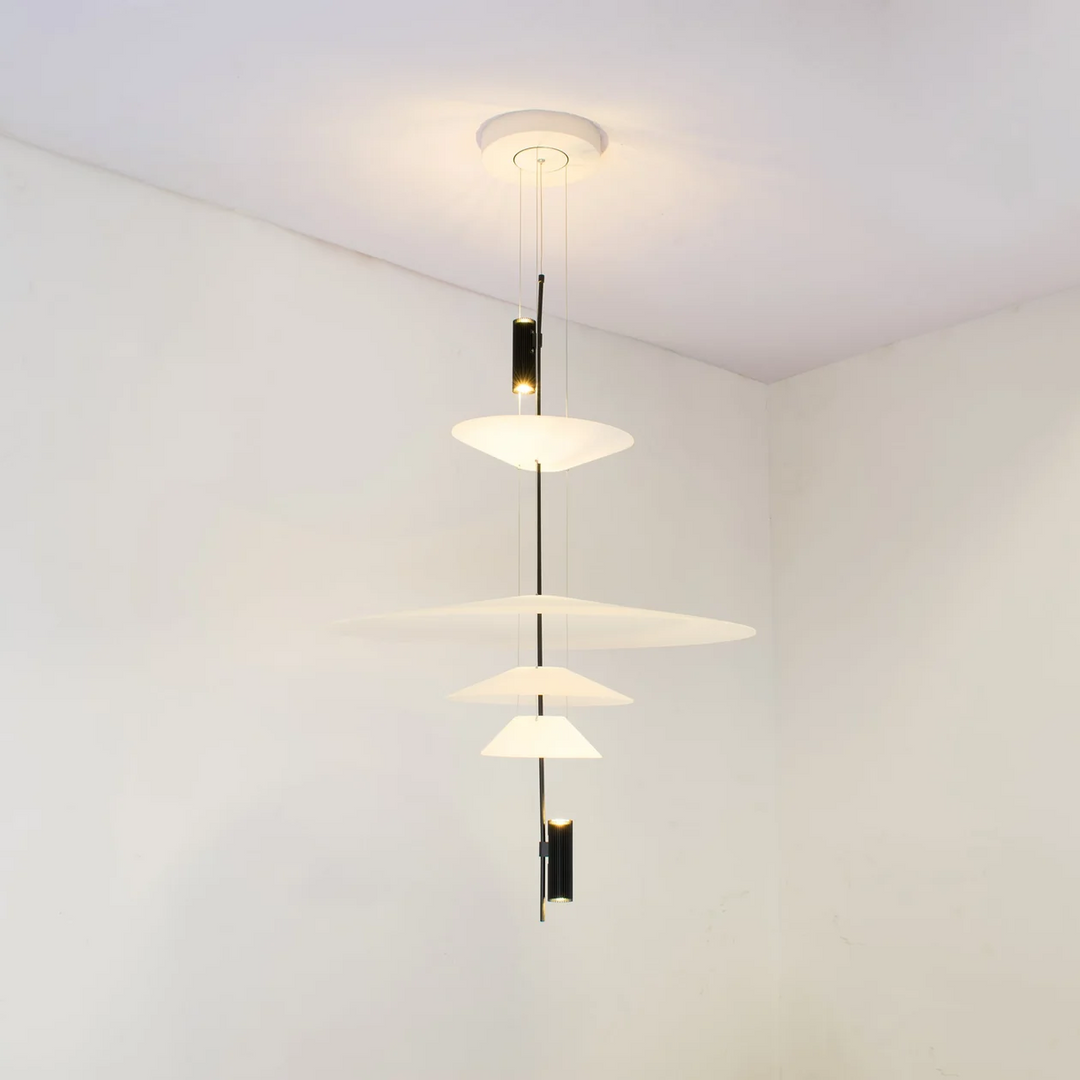Lustra de design formata din discuri cu spot led Nordic Ufo