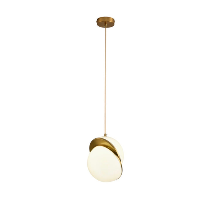 Pendul designer alb auriu Orbita 20cm