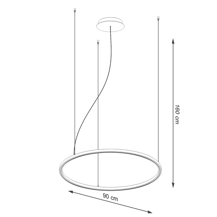 Lustra in forma de cerc RISA 80 negru LED 3000K TH.275