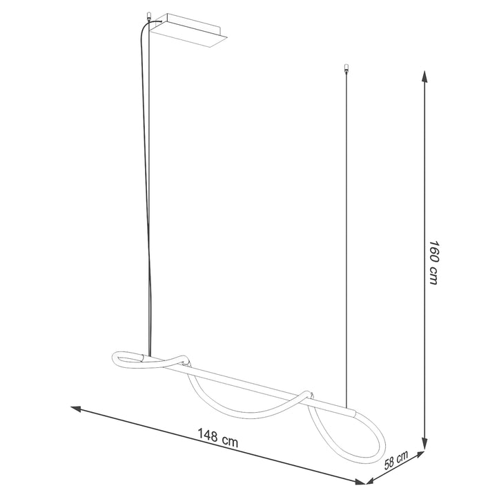 Lustra suspendata GALAKSE 148 negru LED 2700-6500K TH.280