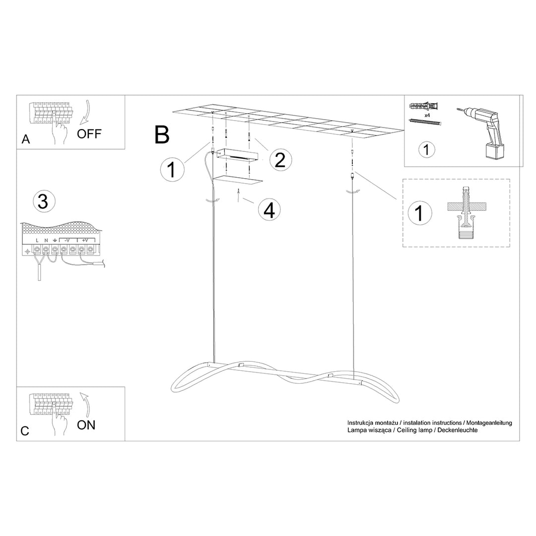 Lustra suspendata GALAKSE 148 negru LED 2700-6500K TH.280