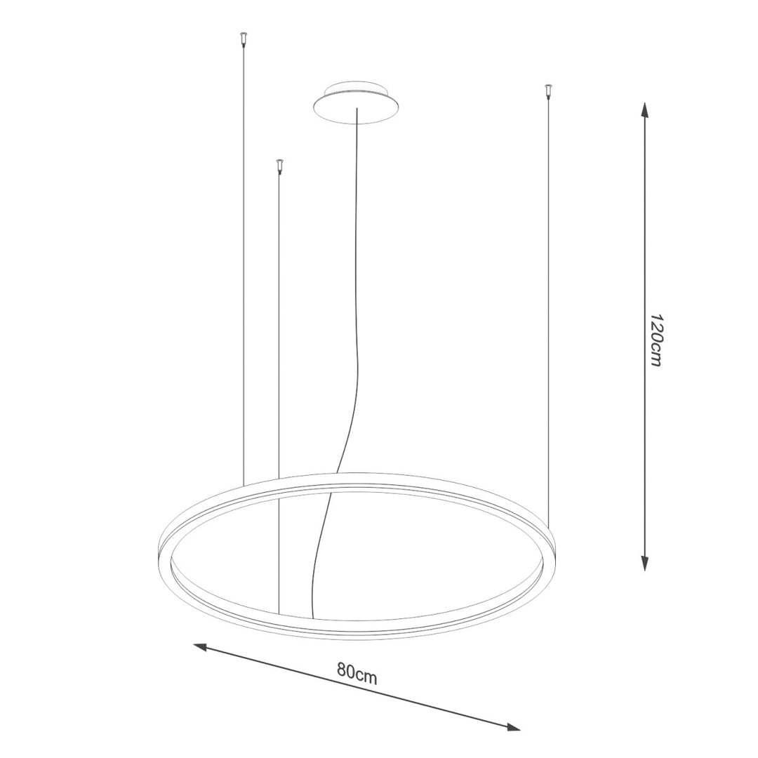 Lustra in forma de cerc ODA 80 negru LED 3000K TH.282