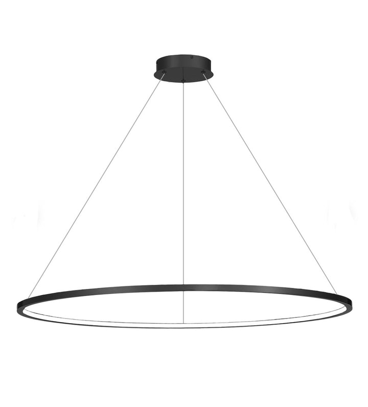 Lustră cerc Saturno, Negru, 65W LED 120cm